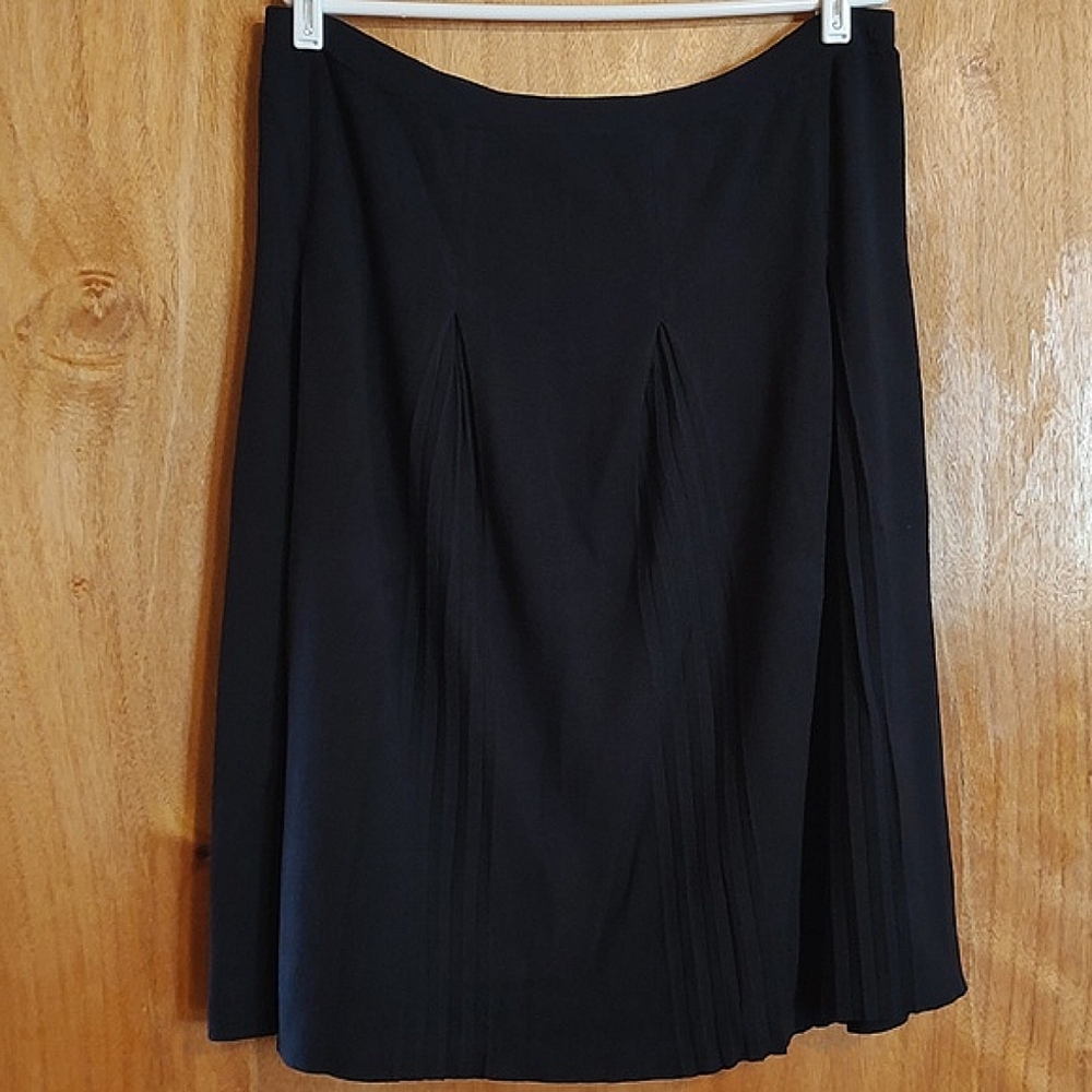 Jones New York Pleated Sweater Skirt Black Stretchy Size 1X *Flaw, Please Read*